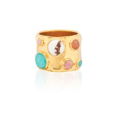 Description This beautiful gold plated sterling silver ring flaunts vibrant gemstones. A statement piece that not only embodies luxury but also captures the ultimate colours of summer. The wavy band is formed entirely by hand, so that no two pieces are exactly alike. Different sizes available on request. Specifications Material: Gold plated Sterling Silver Sizes: 7, 8 Product Code: RG10487-GPMUL Domino Jewelry, Grey Sapphire, Bali Jewelry, Anna Beck, White Buffalo Turquoise, Metal Shop, Green Quartz, Star Jewelry, Handmade Rings