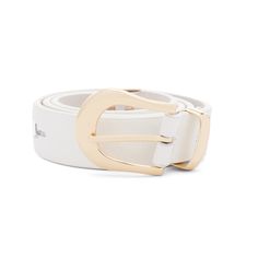 The Milano leather belt pays homage to Italian royalty. A true testament to unexpected elegance, it features white snake cutouts for an added touch of whimsy in an otherwise minimal design. A sleek and stylish piece to break the everyday accessory-rut. The DNA: 100% Genuine leather. Intricate detailing, snake print cut out, leather material, golden accents, medium thickness. Sizing: P/S 29" | M/L 31" on center of 4 holes P/S fits denim size 25 - 28 M/L fits denim size 29 - 32 Italian Royalty, White Snake, Everyday Accessories, Minimal Design, Italian Fashion, Snake Print, Print And Cut, Leather Material, Leather Belt