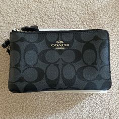 New In Box Never Used Coach Wristlet Not Big Enough To Hold A Phone Black Coach Wristlet For Evening, Black Coach Wallet, Coach Black Wristlet With Removable Pouch, Black Rectangular Wristlet For On-the-go, Coach Cheetah Wristlet, Coach Legacy, Coach Clutch, Pink Wristlet, Black Satchel