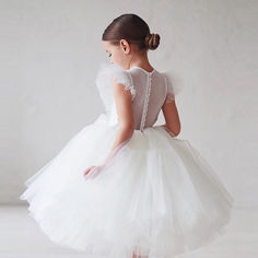 Flower Girls Dress Children's Clothing Party Elegant Princess Long Tulle Gown Baby Girls Kids Lace Gaun Tulle, Party Gown Dress, Baby Kostüm, Kids Formal, Robes D'occasion, Puffy Skirt, White Flower Girl Dresses, Elegant Girl, White Dress Party