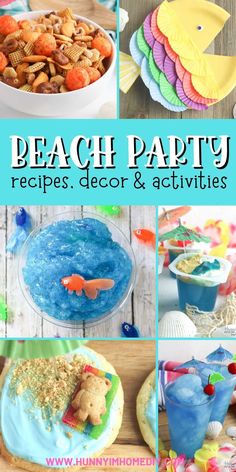 beach party recipes, decor and activities