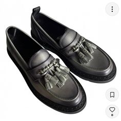 Officine Creative Leather Multi-Tassel Loafer Almond Toe, Branded Insole Slip-On Style Brand New With Dust Bag Size 38 #Tasselloafer #Loafers #Greenshoes #Leather #Leathershoes Luxury Leather Loafers With Tassels, Designer Tassel Loafers With Round Toe For Office, Classic Leather Tassel Loafers With Fringe, Elegant Fringe Tassel Loafers For Formal Occasions, Elegant Formal Tassel Loafers With Fringe, Luxury Slip-on Loafers With Tassels, Leather Tassel Loafers With Fringe For Work, Designer Tassel Loafers With Round Toe For Galas, Luxury Tassel Slip-on Loafers