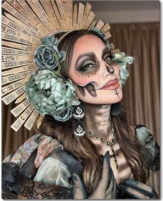 Message Of The Day, Halloween Parejas, Sugar Skull Halloween, Creepy Halloween Makeup, The Day Of The Dead, Halloween Makeup Inspiration