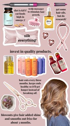 Good Hair Styling Products, Skin And Hair Care Aesthetic, Good Smelling Hair Products, Haircare Routine Tips, Aesthetic Hair Care Routine, Hair Care List, Hair Essentials Aesthetic, Hair Care For Fine Straight Hair, Haircare Routine Aesthetic