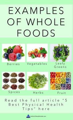 Eating whole foods every day is crucial to good physical health. 

In my article, "5 best tips for physical health", I go over my top 5 best ways to improve the health of your body which includes a whole foods diet.

These are all natural, safe, and inexpensive ways to build a healthy lifestyle that supports optimal physical health.

If you do any 5 things to improve your health, these 5 will carry you most of the way! What Is Healthy Eating, Stomach Fat Burning Foods, Baking Soda Beauty Uses, Best Fat Burning Foods, Health Tools, Whole Food Diet, Keto Lifestyle, Snack Options, Holistic Lifestyle