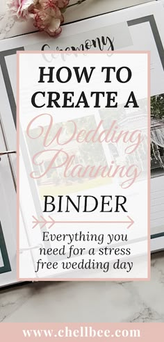 a binder with the title how to create a wedding reading binder on it