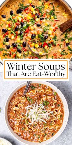 Article on 21 Winter Soups. Top 10 Soup Recipes, Easy Comfort Soup, Soups For Winter Crock Pot, Winter Warmer Soup, Thick Crockpot Soups, Fall And Winter Soup Recipes, Soup Hearty Comfort Foods, Good Soups For Winter, Soup To Heal Colds