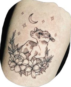 tattoo calf Poem Tattoo, Cow Tattoo, Cowboy Tattoos, Animal Sketch, Animals Tattoo, Horoscope Tattoos