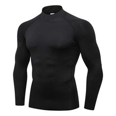 men's long sleeved top with high neckline and zippers on the chest