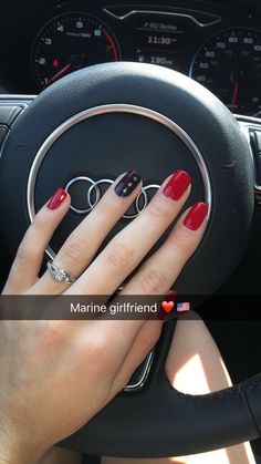 #Marine nails #marine wife #marine girlfriend #love my marine Marine Corp Ball Dresses, Army Girlfriend Nails, Marine Boyfriend Gifts, Marine Wedding Ideas, Marine Wife Tattoo