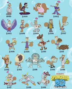 an image of cartoon characters in the year 2009 to present them as numbers for each character