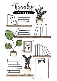 books and plants on shelves with the words books i've read