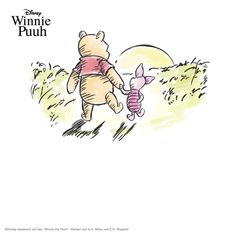 winnie the pooh and piglet flying through the air