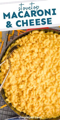 macaroni and cheese in a skillet with the title overlay that reads, how to make your own macaroni and cheese