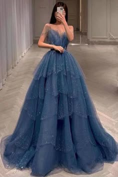 Shiny Blue Beaded Puffy Long Prom Dresses, Blue Beaded Long Formal Gra – Lwt Dress Blue Fluffy Prom Dress, Blue Formal Dress Puffy, Big Puffy Dresses Ball Gowns Blue, Blue Ball Gown For Spring Dress-up, Luxury Blue Princess Dress For Dress-up, Cute Formal Dresses, Stunning Prom Dresses, Best Prom Dresses, Classy Prom Dresses