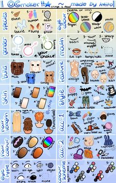 an illustrated poster with different types of items and colors in each language, including the words