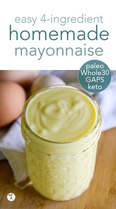 an image of homemade mayonnaise in a jar