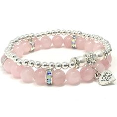 Stunning set of Rose Quartz gemstones & silver plated metal beads bracelets. The unique set make these bracelets a wonderful everyday piece, wear it to polish up any look. Rose Quartz: is the stone of universal love.  It restores trust and harmony in relationships, encouraging unconditional love.  Rose Quartz purifies and opens the heart at all levels to promote love, self-love, friendship, deep inner healing and feelings of peace.  Calming and reassuring, it helps to comfort in times of grief. Metal Bead Bracelet, Stacked Bracelets, Look Rose, Pearl Love, Quartz Gemstones, Environmental Pollution, Inner Healing, Bracelets Set, Rose Quartz Gemstone