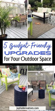 Breathe some new life into your outdoor space without breaking the bank. Discover 5 inexpensive ways to add style and freshness to your patio, decking or yard. You do not need a big budget to create a fresh, fabulous new look! Dive into our list of tips and revamp your garden today! Patio Decking, Patio Entertaining, Summer Porch Decor, Patio Inspiration, Summer Porch, Outdoor Decorating