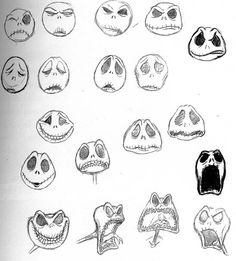 an image of different faces drawn in pencil