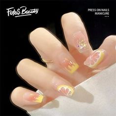 more in the telegram Honey Pink, Fake Nails Designs, Short Nails Art, Fake Nails With Glue, Butterfly Nail, Fruit Design, Stick On Nails