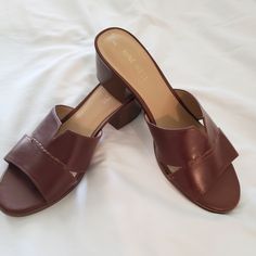 Gorgeous Nine West Heeled Sandal. New Without Tags, Never Worn. Brown Leather, Size 9 Brown Synthetic Block Heels For Spring, Spring Brown Synthetic Block Heels, Nine West Heels, Heeled Sandal, Nine West Shoes, Nine West, Women's Shoes Sandals, Sandals Heels, Brown Leather