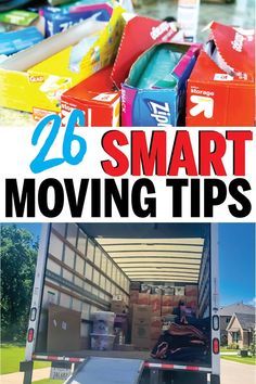 the back of a moving truck with text overlay that reads 26 smart moving tips