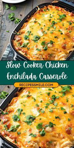 this slow cooker chicken enchilada casserole is an easy and delicious side dish