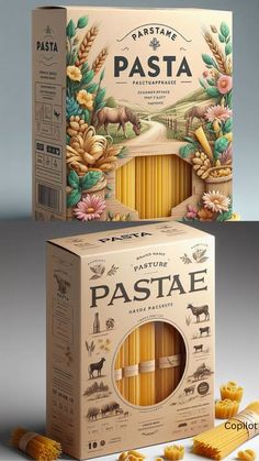 pasta packaging design with an artistic look