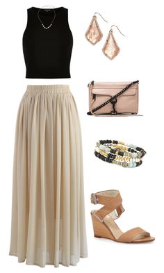 "Blush" by lizzie-mg on Polyvore featuring rag & bone, Stella & Dot, Kendra Scott, Chicwish, River Island and Rebecca Minkoff Chicwish Skirt, Long Skirts, Sleeveless Tops, Business Attire, College Outfits, Outfits Casuales, Kendra Scott