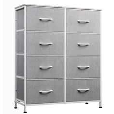 a large gray cabinet with five drawers