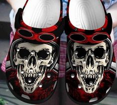 Get your product: Skulls Skull Art Croc Motorcycling Women Shoes Cute Shoes Rubber Crocs Clog Shoes Comfy Footwear
1. PRODUCT INFORMATION:

Incredibly light and fun to wear.
Water-friendly and buoyant; weighs only ounces.
Ventilation ports add breathability and help shed water and debris.
Easy to clean and quick to dry.
Upper: Croslite.
Lining: Croslite.
Sole: Croslite.
2. SIZE CHART:
3. RETURN:
We will gladly issue you a replacement item or issue a refund back to your original form of payment f Kids Crocs, Crocband Clog, Crocs Clog, Shoes Comfy, Shoes Cute, Crocs Crocband, Clog Shoes, Wooden Shoes, Shoe Gifts