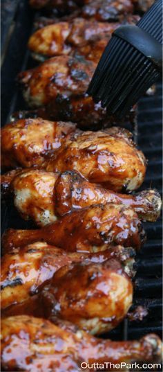 bbq chicken wings being grilled on the grill