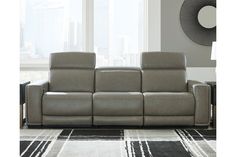 Correze Gray 3-Piece Power Reclining Sofa from Ashley - Luna Furniture Power Reclining Sectional Sofa, Ashley Gray, Sectional Sofa With Recliner, Leather Reclining Sofa, High Design, Power Reclining Sofa, Living Room Set, Gray Sofa, Modern Sectional