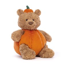 Bartholomew Bear, Bear Pumpkin, Jellycat Stuffed Animals, Pumpkin Hat, Pumpkin Costume, Get Well Gifts, Teddy Bear Plush, Cute Stuffed Animals, Bear Stuffed Animal