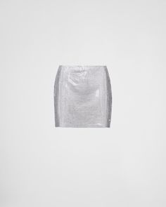 Miniskirt Lining only on front Hidden snap closure on the side Enameled metal triangle logo Prada Skirt, Georgette Skirt, Prada Collection, Cotton Midi Skirt, Latest Skirts, Jersey Skirt, Style Edit, Tableware Collection, Airport Fashion