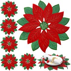 the paper poinsettis are red and green