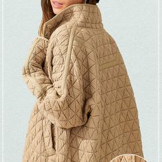 Comfy and stylish looking soft quilted jacket. Slouchy and oversized fit that's perfect for layering.Product MeasurementSLEEVE LENGTH: S: 14 1/2 inM: 15 inL: 15.5 inSHOULDER: S: 21 inM: 22 inL: 23 in Fabric Contents: 95% Polyester, 5% Spandex Oversized Quilted Long Sleeve Jacket, Oversized Quilted Outerwear For Cold Weather, Oversized Beige Outerwear For Layering, Quilted Long Sleeve Puffer Jacket, Oversized Quilted Long Sleeve Outerwear, Oversized Quilted Outerwear With Long Sleeves, Oversized Quilted Jacket With Long Sleeves For Fall, Oversized Long Sleeve Quilted Jacket For Fall, Oversized Beige Puffer Jacket With Long Sleeves