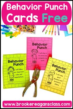 the behavior punch cards are being used to help kids learn how to use them