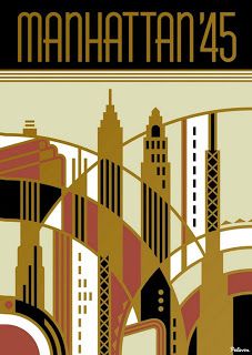 the cover of manhattan's magazine, featuring an abstract cityscape