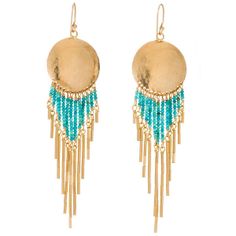 Sierra Vintage Drop Earrings | kate davis jewelry Artisan Gold Jewelry With Fringe, Artisan Gold Tassel Earrings, Artisan Gold Earrings With Beaded Fringe, Turquoise Beaded Fringe Chandelier Earrings, Bohemian Chandelier Earrings With Gold Beads, Bohemian Gold Beaded Dangle Chandelier Earrings, Artisan Gold Jewelry With Tassels, Kate Davis, Fringe Earring