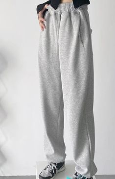 Women’s Gray Fleece Sherpa Lined Sweatpants  Material:  Cotton  Size: S, M, L Color: Black, Light Gray, Dark Gray  Season: Spring, Autumn, Winter   Occasion: Leisure, Outdoor, Daily, Vacation Baggy Straight Sweatpants, Baggy Full Length Sweatpants, Winter Solid Color Wide-leg Sweatpants, Gray Sweatpants With Loosely Fitted Hips, Full Length Joggers With Loose Fit, Loosely Fitted Full Length Joggers, Baggy Full-length Sweatpants, Baggy Full-length Solid Sweatpants, Gray Baggy Hip Hop Sweatpants