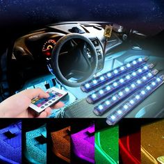 7 colors car interior decoration lights with remote control