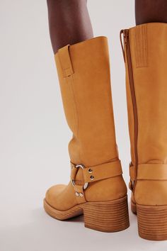 Kira Harness Boots | Free People Upcoming Fashion Trends, Harness Boots, Chunky Block Heels, Classic Leather, Tall Boots, Jeffrey Campbell, Boho Clothing, Boot Shop, Boho Outfits