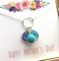 Mother's Day Gift, Mother's Day Jewelry, Birthstone Necklace, Mom Gift, Gifts for Grandmothers, First Mother's Day, Birthstone for Mom This is a perfect one-of-a-kind gift for any Mom. This will be shipped in an elegant gift box with bow and gift card. I can also send it directly to your recipient. To order Birthstone necklaces: 1) Add the item to your CART (selecting options from the 2 drop down menus) 2) Add the details like birthstones, initials if present and their order to the Personalizati Mother's Day Birthday Birthstone Necklace, Blue Jewelry For Birthday Gift And Mother's Day, Adjustable Birthstone Necklace For Mother's Day Birthday, Mother's Day Birthstone Necklace, Handmade Birthstone Necklace For Anniversary And Mother's Day, Handmade Birthstone Necklace For Anniversary, Mother's Day, Handmade Birthstone Necklace For Anniversary On Mother's Day, Adjustable Birthstone Necklace For Anniversary And Mother's Day, Gifts For Grandmothers