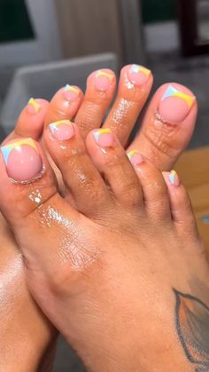 Mani Pedi Combos, Nails Toes, Pedi Ideas, Summer Toes, Colorful Nails, Dope Nail Designs