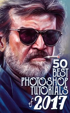 an image of a man with sunglasses on his face and the words, 50 best photoshop