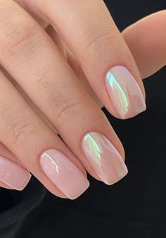 Glaze Nails, Nude Chrome, Glazed Nails, Emerald Nails, Gel French Manicure, Pink Chrome Nails, Chrome Nail Art, Chrome Nails Designs, Nude Nail Designs