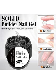 Solid Builder Gel, Nails Hard Gel, Nail Builder Gel, Nail Tech School, Nails Inspiration Spring, Hard Gel Nails, Builder Gel Nails, Nails Today