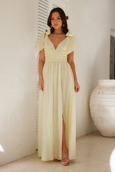 HELLO MOLLY Eyes Of A Goddess Maxi Dress Yellow | Hello Molly Goddess Maxi Dress, Candy Dress, Skirt Zipper, A Goddess, Dress Yellow, Flowy Skirt, Hook Eye, Fitted Bodice, Black Maxi Dress